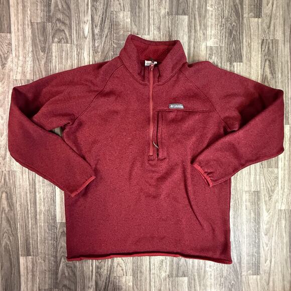 Columbia Red Half-Zip Fleece Pullover – Men’s XL – Outdoor Warm - Picture 1 of 5